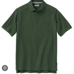 DULUTH TRADING CO. Forest Green Short Sleeve Polo Long Tail Shirt (Size 2X)